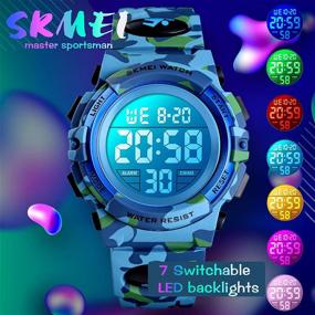 img 3 attached to 🕒 SKMEI Kids Watch: Waterproof Digital Sports Watch for Boys & Girls with LED Backlight, Multifunction Chronograph and Colorful Analog Dial