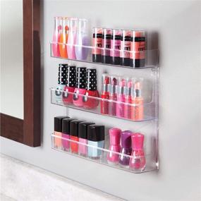 img 3 attached to 💅 Organize Your Nail Polish Collection with iDesign 41400M2 Clarity Nail Polish Storage Rack - Set of 2 Wall Mount Shelves for Bathroom, Vanity, Closet, Bedroom