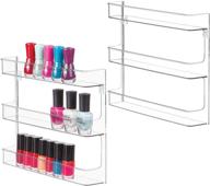 💅 organize your nail polish collection with idesign 41400m2 clarity nail polish storage rack - set of 2 wall mount shelves for bathroom, vanity, closet, bedroom логотип