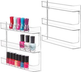 img 4 attached to 💅 Organize Your Nail Polish Collection with iDesign 41400M2 Clarity Nail Polish Storage Rack - Set of 2 Wall Mount Shelves for Bathroom, Vanity, Closet, Bedroom