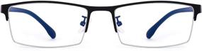 img 3 attached to 👓 Men's Semi Rimless Computer Readers - JM Classic Rectangle Blue Light Blocking Glasses