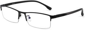 img 4 attached to 👓 Men's Semi Rimless Computer Readers - JM Classic Rectangle Blue Light Blocking Glasses