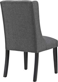 img 1 attached to Седые обитые тканью стулья для обеденного стола Parsons - комплект из 4 штук, современный стежковый, от Modway Baronet.