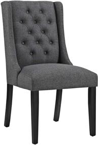 img 3 attached to Седые обитые тканью стулья для обеденного стола Parsons - комплект из 4 штук, современный стежковый, от Modway Baronet.