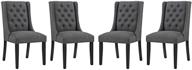 🪑 gray upholstered fabric parsons dining chairs - set of 4, modern tufted, by modway baronet logo