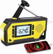 bmbmpt emergency weather radio: am/fm/noaa solar hand crank radio with lcd display, flashlight, earphone jack, sos alarm, 2000mah power bank logo