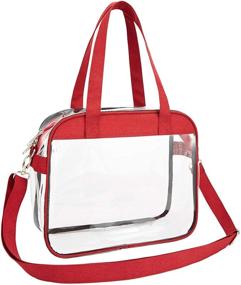 img 1 attached to 👜 Grey Clear Tote Bag for Stadium, Gym, Work, Travel or Concert - 12.5&#34; x 10&#34; x 4.5&#34;