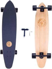 img 4 attached to 🌿 Premium Canadian Maple and Bamboo Cruiser Longboard for Teens, Adults, and Beginners - Ultimate Balance and Durability