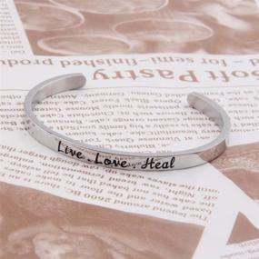 img 2 attached to 💉 ENSIANTH Nurse Gift Bracelet: Live Love Heal Cuff Bracelet for RNs- Perfect Jewelry Gift for Nursing Graduation Students