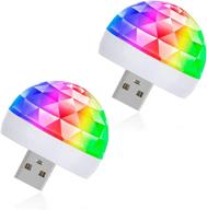 🎉 portable usb mini disco ball lights (2 packs): vibrant sound control for parties, karaoke, bars & more! логотип