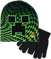 creeper checkered minecraft gloves logo