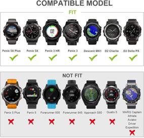 img 3 attached to 📿 ANCOOL 26mm Easy Fit Silicone Watch Strap Wristbands Replacement for Garmin Fenix 5X Plus/Fenix 5X/Fenix 6X/Fenix 6X Pro/D2 Delta PX/Descent Mk1 Mk2 (Pack of 4)
