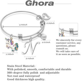 img 3 attached to Unicorn Bracelet Initial Jewelry Pendant Girls' Jewelry for Bracelets