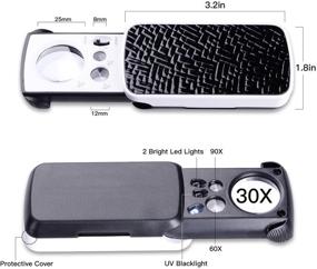 img 2 attached to 🔎 XYK 30X 60X 90X Jewelers Eye Loupe: Compact LED Magnifier for Jewelry, Diamonds, Gems, Coins, Stamps, Watch Repair