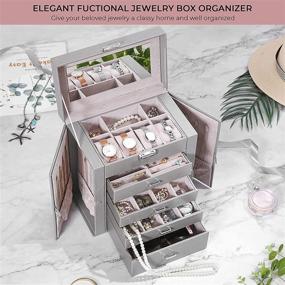 img 3 attached to 🎁 ANWBROAD Large Jewelry Box with Removable Drawers for Women - Flexible Jewelry Organizer Case for All Your Jewelry - Sturdy & Versatile Jewelry Storage UJJB003H