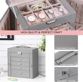 img 1 attached to 🎁 ANWBROAD Large Jewelry Box with Removable Drawers for Women - Flexible Jewelry Organizer Case for All Your Jewelry - Sturdy & Versatile Jewelry Storage UJJB003H