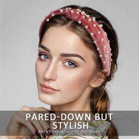 img 3 attached to 👸 InnoGear 6 Pack of Dark Velvet Wide Headbands for Women - Knot Turban Vintage Hairband with Faux Pearl Elastic Hair Hoops – Fashionable Hair Accessories for Women and Girls