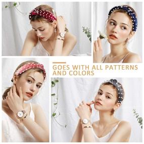 img 2 attached to 👸 InnoGear 6 Pack of Dark Velvet Wide Headbands for Women - Knot Turban Vintage Hairband with Faux Pearl Elastic Hair Hoops – Fashionable Hair Accessories for Women and Girls