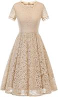 🌸 dresstells women's bridesmaid tea dress: elegant floral lace cocktail formal swing dress logo