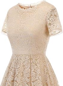 img 1 attached to 🌸 DRESSTELLS Women's Bridesmaid Tea Dress: Elegant Floral Lace Cocktail Formal Swing Dress