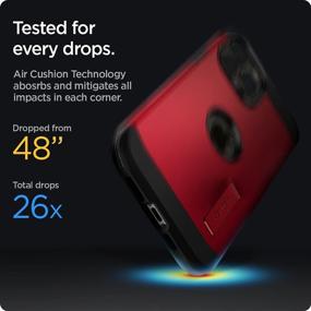 img 1 attached to Spigen Tough Armor Designed For IPhone 13 Pro Case (2021) - Red