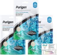 seachem purigen organic ultimate filtration resin 100ml (3 pack) - top choice for pet faves - aquarium fish tank filter media for freshwater & saltwater - bonus water test strips included logo