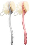 🚿 aarainbow 2 packs shower body brush and loofah set: exfoliating bath accessories with long handle and massage bristles, suitable for men and women (1gray+1pink) logo