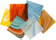 🎨 coe 96 deluxe assorted fusible glass pack - 4x4 sheets - 6 pack: enhance your glass artistry with premium variety logo
