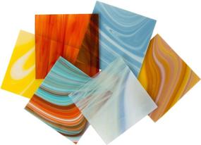 img 1 attached to 🎨 Coe 96 Deluxe Assorted Fusible Glass Pack - 4x4 Sheets - 6 Pack: Enhance Your Glass Artistry with Premium Variety