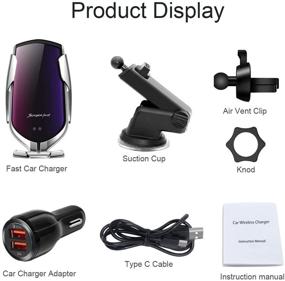 img 1 attached to 📱 Convenient Wireless Car Charger: Qi Auto-Clamping Air Vent & Dashboard Phone Holder - Compatible with iPhone 13/12/11/11Pro/11ProMax/XSMax/XS/XR/X/8, Samsung S10/S9/S8/Note10/Note9 - 10W/7W Fast Charging