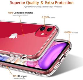 img 1 attached to 📱 GiiKa iPhone 11 Case with Screen Protector - Clear Heavy Duty Protective Case for Women, Girls - Shockproof PC Back Case with Slim TPU Bumper Cover - Phone Case for iPhone 11