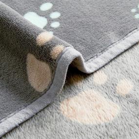 img 2 attached to 🐶 High-Quality Fuzzy Flannel Fleece Pet Dog Blanket – Soft, Washable, and Cute Print Design – Perfect for Indoor or Outdoor Use – Grey – 31 x 24 Inches