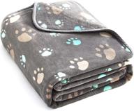 🐶 теплое пледовое флисовое одеяло высокого качества для домашних животных - мягкое, стиральное, с милым принтом - идеально подходит для использования в помещении или на улице - серый - 31 х 24 дюйма. логотип