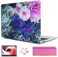 🌸 cisoo macbook air 13 inch floral case with retina display & touch id, matte frosted hard shell cover with keyboard cover for 2020 2019 2018 release model a2337 m1 a2179 a1932 - blooming flowers logo