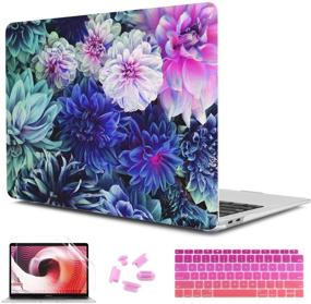 img 4 attached to 🌸 CiSoo MacBook Air 13 inch Floral Case with Retina Display & Touch ID, Matte Frosted Hard Shell Cover with Keyboard Cover for 2020 2019 2018 Release Model A2337 M1 A2179 A1932 - Blooming Flowers