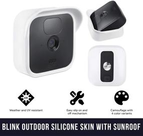 img 3 attached to Силиконовые накладки Вассерштейн в камуфляжном стиле для камер Blink Outdoor - совместимы с люком, повышают и защищают вашу камеру Blink Outdoor (белый, 3 штуки)