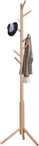 img 4 attached to 🎒 Neasyth Natural Wooden Coat Rack for Entryway, Living Room, Bedroom, and Hall