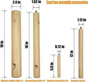 img 1 attached to 🎒 Neasyth Natural Wooden Coat Rack for Entryway, Living Room, Bedroom, and Hall