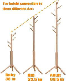 img 3 attached to 🎒 Neasyth Natural Wooden Coat Rack for Entryway, Living Room, Bedroom, and Hall