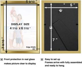 img 2 attached to 🖼️ Pack of 2, Gold 5x7 Picture Frames by LaVie Home - Elegant Frames with High Definition Glass for Wall Mount & Tabletop Display