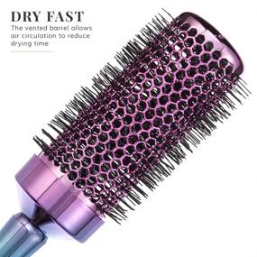 img 1 attached to 🧜 Lily England Hair Brush Set - Professional Round, Vent and Paddle Hairbrush for All Hair Types, Mermaid/ Ombre - The Perfect Styling Tools!