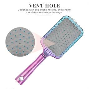 img 2 attached to 🧜 Lily England Hair Brush Set - Professional Round, Vent and Paddle Hairbrush for All Hair Types, Mermaid/ Ombre - The Perfect Styling Tools!