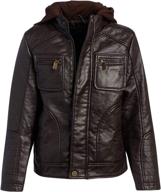 urban republic leather jacket fleece boys' clothing : jackets & coats logo