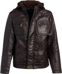 img 4 attached to Urban Republic Leather Jacket Fleece Boys' Clothing : Jackets & Coats