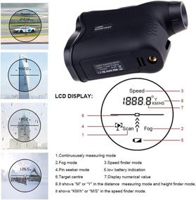 img 3 attached to 🎯 Black Laser Rangefinder Golf Hunting Telescope 600m(656yards) – Accurate Laser Distance Meter with Speed Scan & Fog Measurement