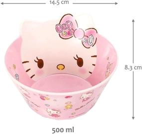 img 2 attached to 🐱 Delightful Hello Kitty Cute Pink Dinnerware Flatware Meal Set - Plate Bowl Cup Spoon, 4-Piece Set
