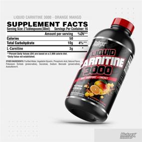 img 3 attached to 🍊 Nutrex Research Liquid Carnitine 3000: Effective Fat Loss Support in Premium Orange Mango Flavor - 16 Fl Oz