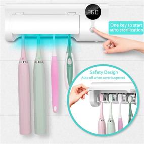 img 1 attached to 🦷 UV Toothbrush Sanitizer and Holder - StarWin Drilling-Free, Rechargeable, and Wireless Bathroom Toothbrush Sterilizer Wall Mounted - Fits Most Toothbrushes