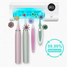 img 3 attached to 🦷 UV Toothbrush Sanitizer and Holder - StarWin Drilling-Free, Rechargeable, and Wireless Bathroom Toothbrush Sterilizer Wall Mounted - Fits Most Toothbrushes