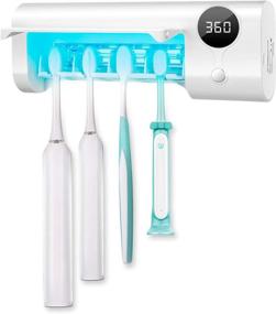 img 4 attached to 🦷 UV Toothbrush Sanitizer and Holder - StarWin Drilling-Free, Rechargeable, and Wireless Bathroom Toothbrush Sterilizer Wall Mounted - Fits Most Toothbrushes